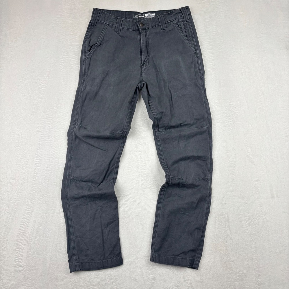 Carhartt Mens Slim Fit Canvas Work Pants Charcoal Gray 30x30 Y2k Loose Fit